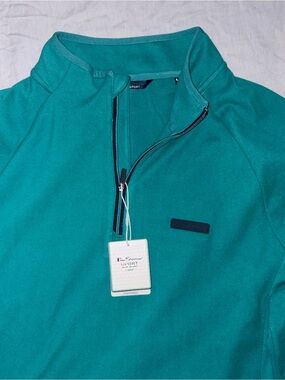 Ben Sherman Teal Half-Zip Pullover with Contrast Trim